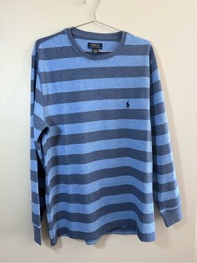 Polo Ralph Lauren Shirt Mens Large Striped Long Sleeve Crewneck Cotton Blend XL